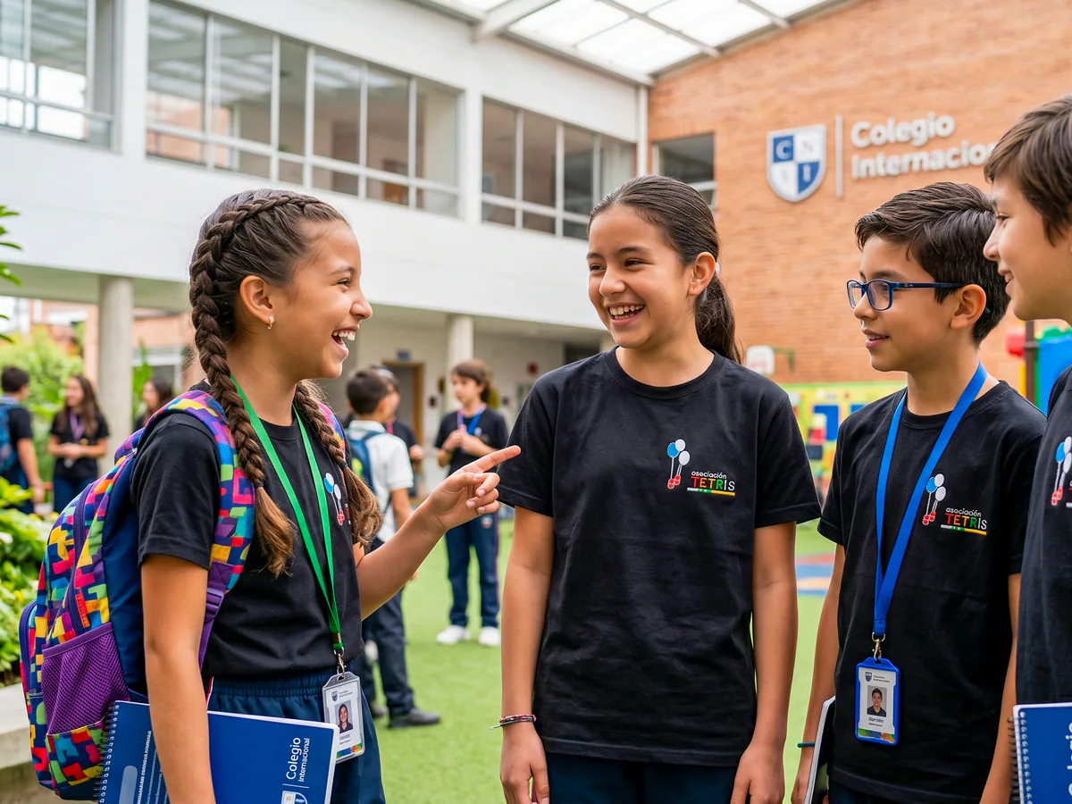 Grupo de estudiantes con camisetas personalizadas